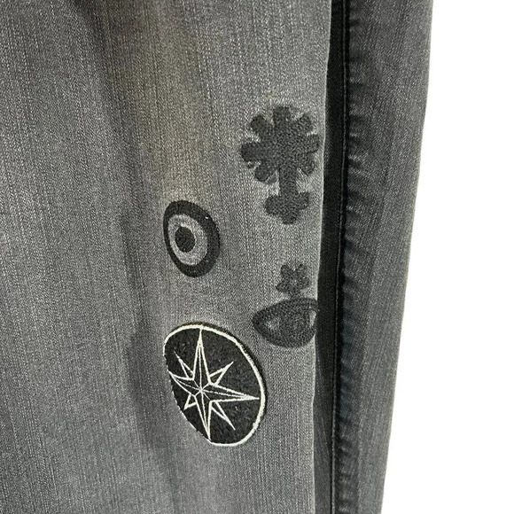 Torrid Black Jeans High Rise Ultra Skinny Size 20 Patchwork Moon Star Rhinestone - Picture 8 of 13